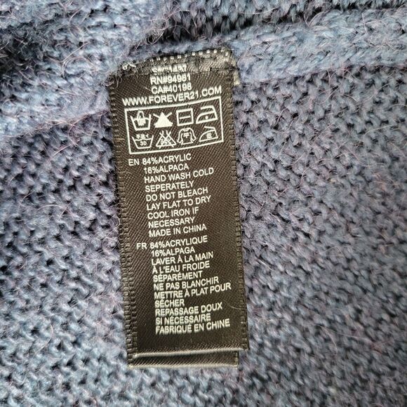 FOREVER 21 Knit Sweater Jacket Blue Purple size Small Petite - Picture 12 of 13